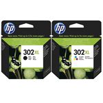 HP 302XL Black & Colour Original Ink Cartridge Combo Pack