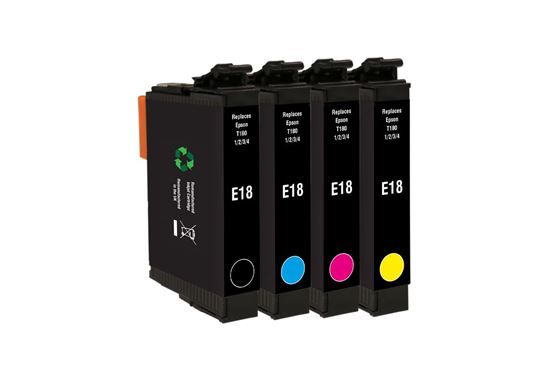 Picture of Red Bus Recycled Epson T1806 Black, Cyan, Magenta, Yellow Ink Cartridge Multipack