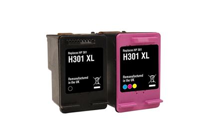 HP 301XL Black Recycled Ink Cartridge Twin Pack