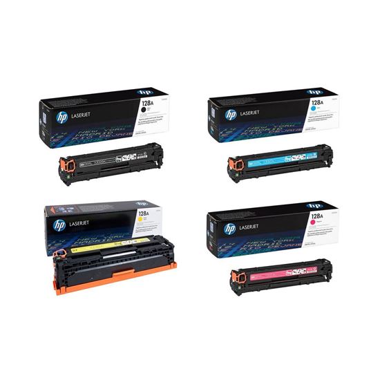 Picture of HP 128A Black, Cyan, Magenta, Yellow Original Toner Cartridge Multipack (CE320/1/2/3A Laser Toner)