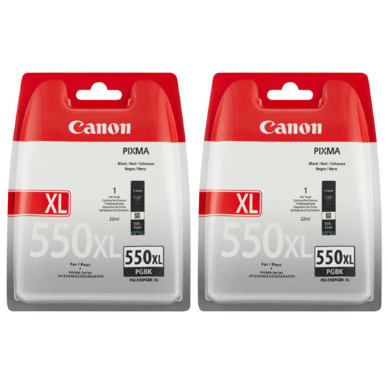 Picture of Canon PGI-550XL Black Original Ink Cartridge Twin Pack