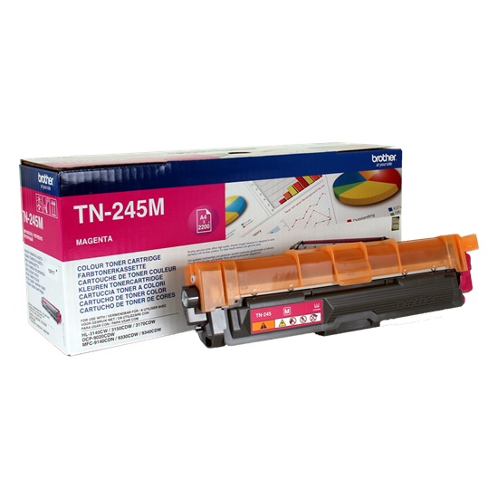 Picture of Brother TN-245M High Yield Magenta Original Toner Cartridge (TN245M Laser Toner)