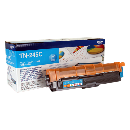 Picture of Brother TN-245C High Yield Cyan Original Toner Cartridge (TN245C Laser Toner)