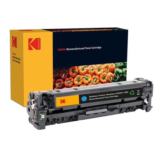 Picture of Kodak Replacement HP 128A Cyan (CE321A) Toner Cartridge