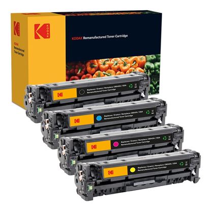 Picture of Kodak Replacement HP 125A Black, Cyan, Magenta, Yellow Toner (CB540/1/2/3A) Cartridge Multipack