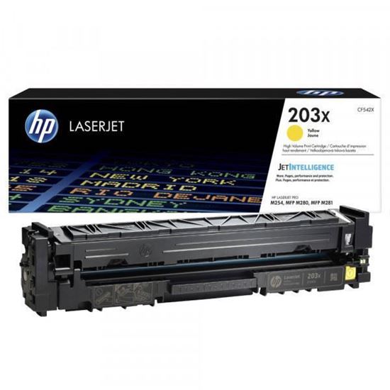 Picture of HP 203X High Yield Yellow Original Toner Cartridge (CF542X Laser Toner)