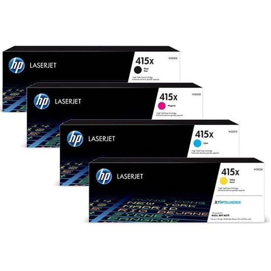 Picture of HP 415X High Yield Black, Cyan, Magenta, Yellow Original Toner Cartridge Multipack (W2030/1/2/3X Laser Toner)