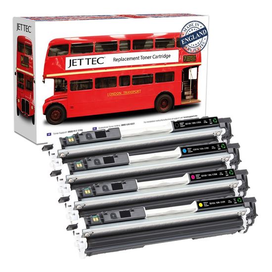Picture of Red Bus Recycled HP 126A Black, Cyan, Magenta, Yellow (CE310/1/2/3A) Toner Cartridge Multipack