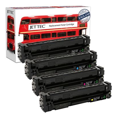 Picture of Red Bus Recycled HP 201X High Yield Black, Cyan, Magenta, Yellow (CF400/1/2/3X) Toner Cartridge Multipack